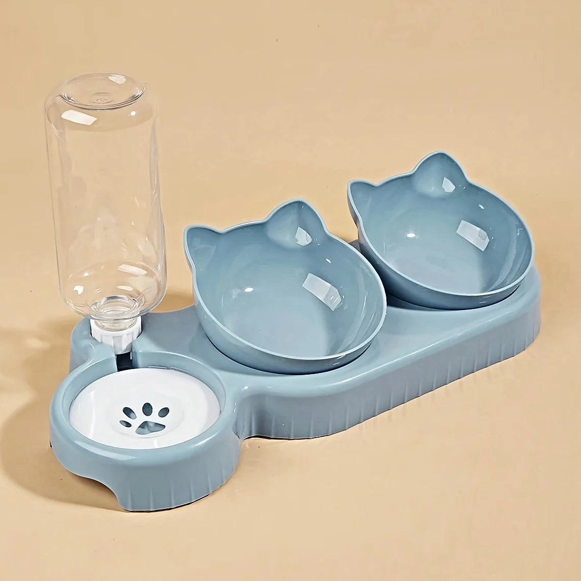 3-in-1 Tilted Pet Bowl Set