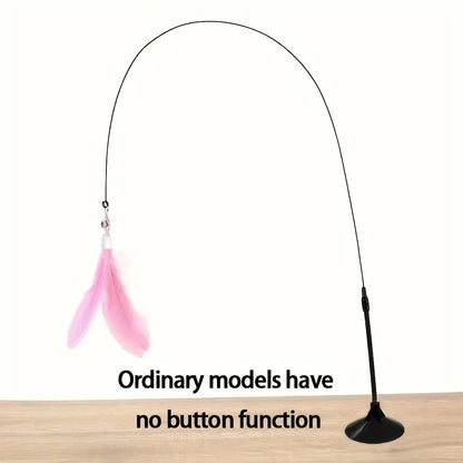 Order feathers cat toy with suction cup to encourage active play, daily exercise, and natural hunting behavior in your cat.