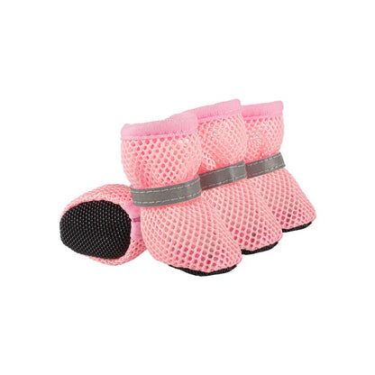 Breathable Summer Dog Shoes (Set of 4) — Anti-Slip, Wear-Resistant Outdoor Boots for Small & Medium Dogs, Puppies & Cats