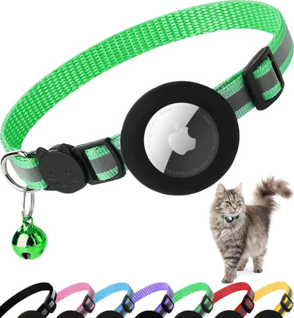 Reflective Cat Collar with Tracker Holder