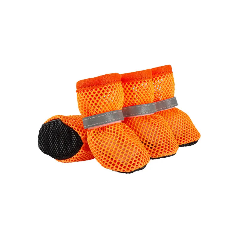 Breathable Summer Dog Shoes (Set of 4) — Anti-Slip, Wear-Resistant Outdoor Boots for Small & Medium Dogs, Puppies & Cats