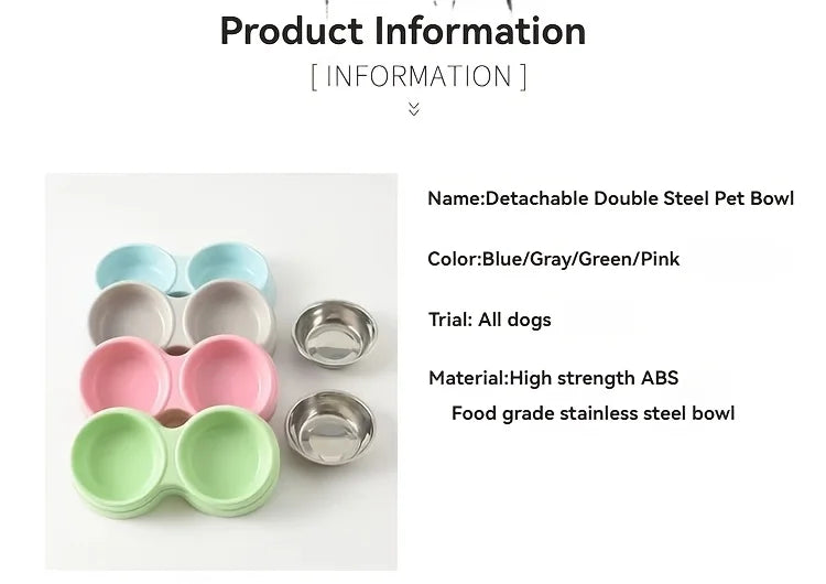 Dual Stainless Steel Pet Bowls