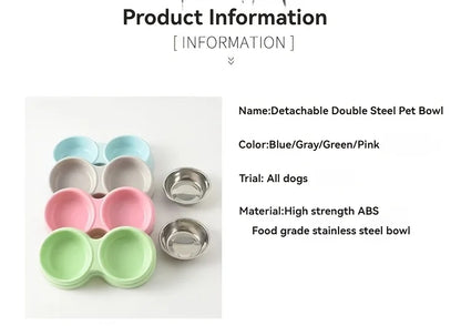 Dual Stainless Steel Pet Bowls