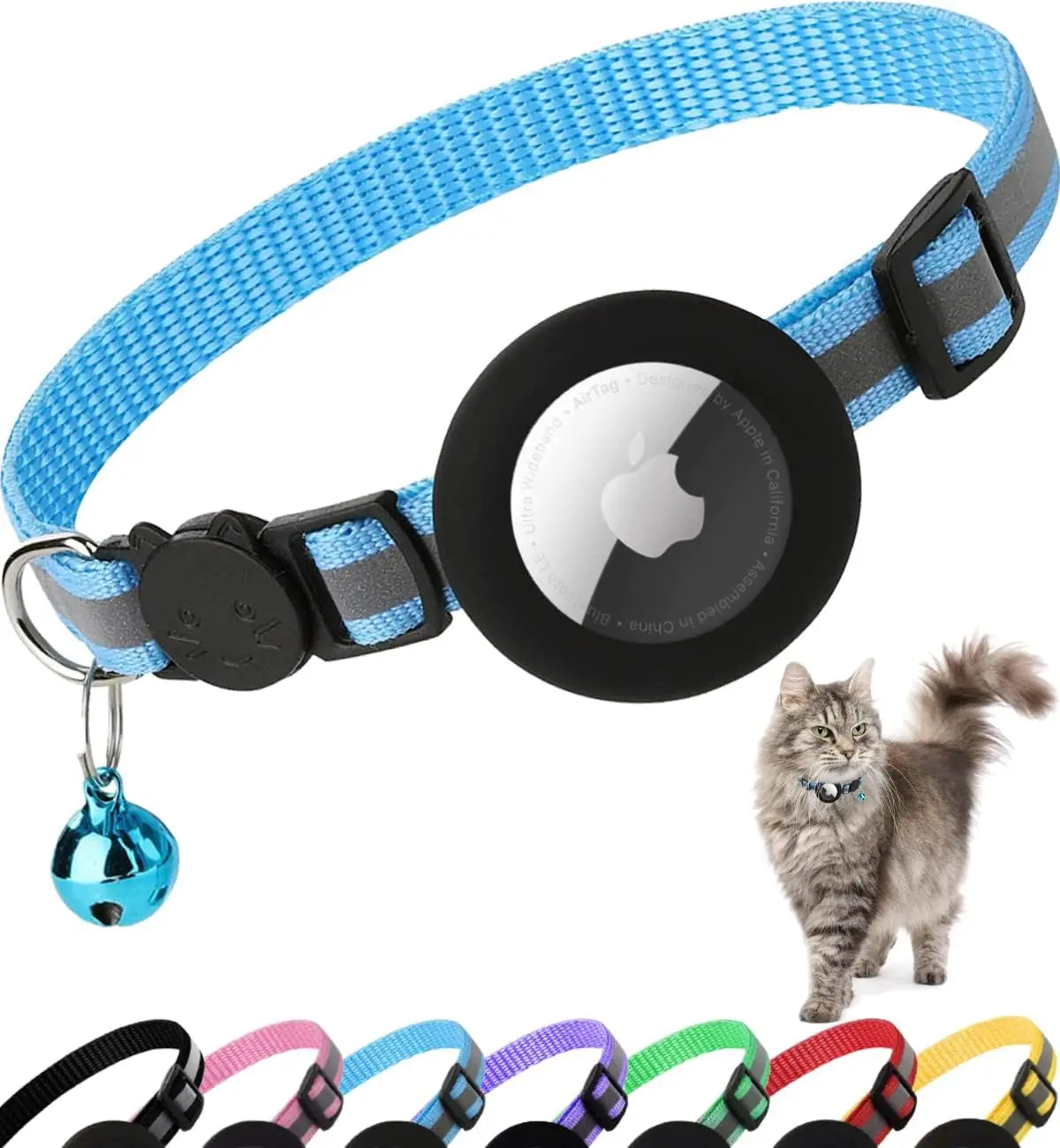 Reflective Cat Collar with Tracker Holder