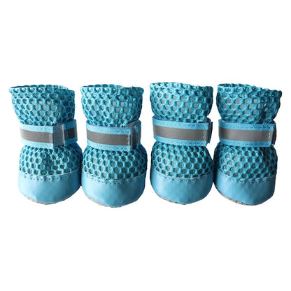 Breathable Summer Dog Shoes (Set of 4) — Anti-Slip, Wear-Resistant Outdoor Boots for Small & Medium Dogs, Puppies & Cats