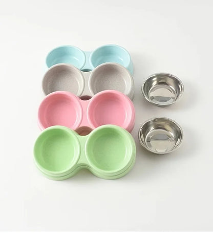 Dual Stainless Steel Pet Bowls