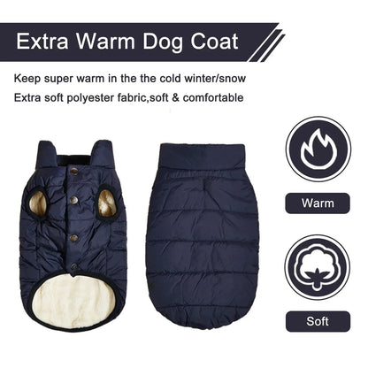 Winter Dog Jacket with Fleece Lining
