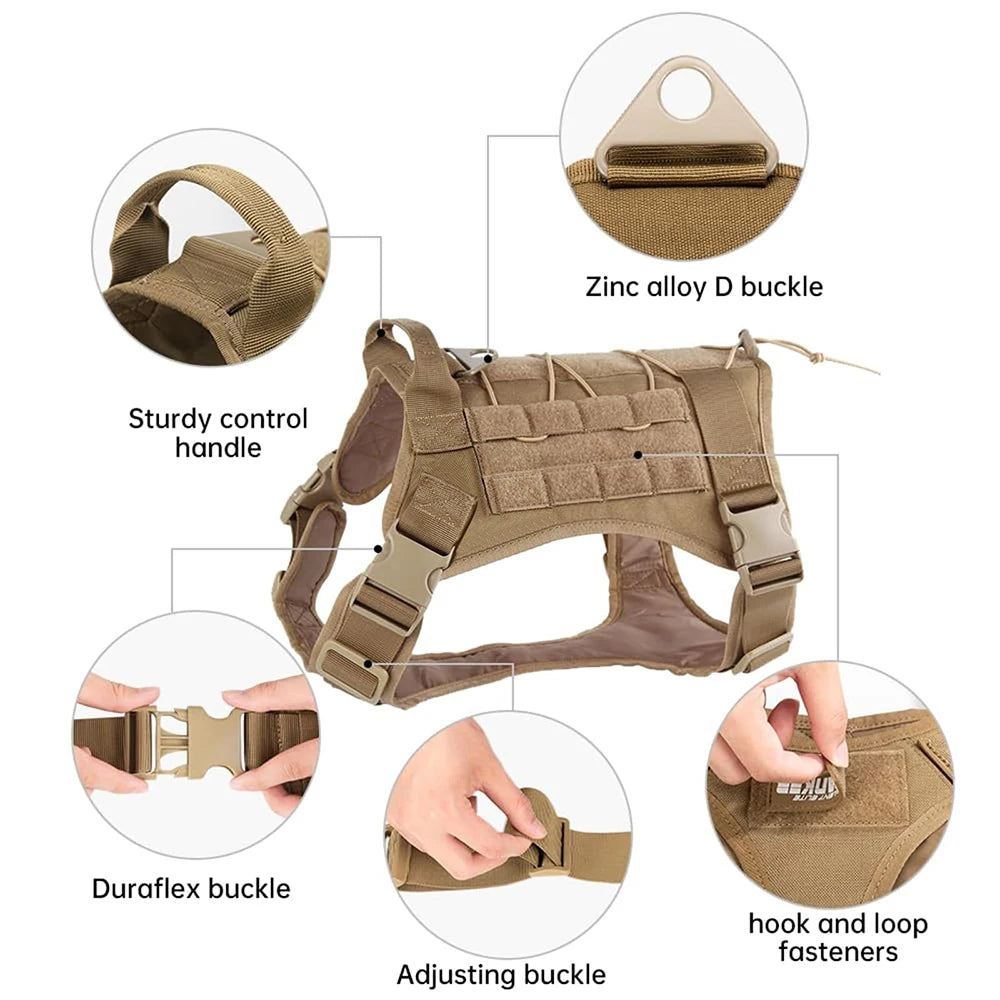 Tactical Dog Harness for Large Pet No-Pull