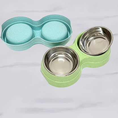 Dual Stainless Steel Pet Bowls