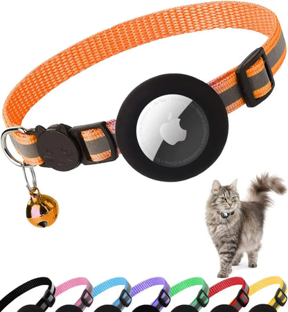 Reflective Cat Collar with Tracker Holder