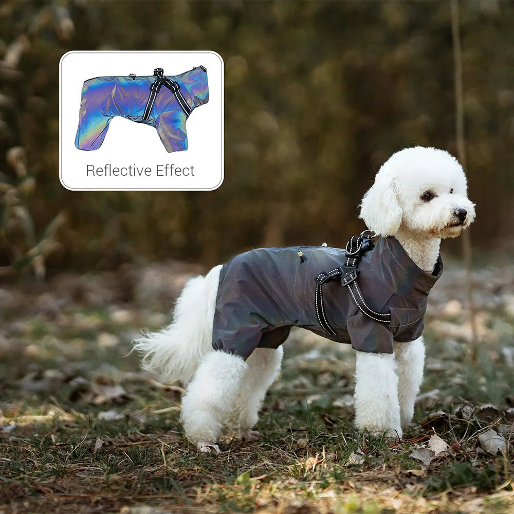 Waterproof Dog Raincoat with Harness