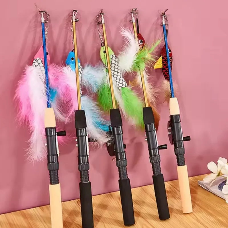 Retractable Fish Cat Teaser Toy