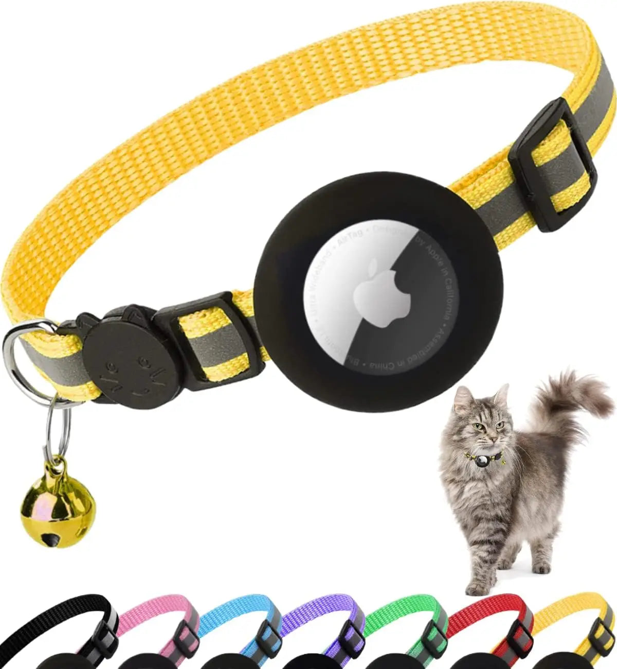 Reflective Cat Collar with Tracker Holder