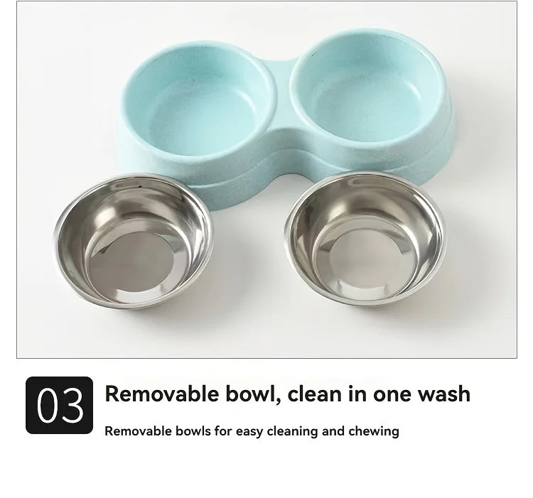 Dual Stainless Steel Pet Bowls