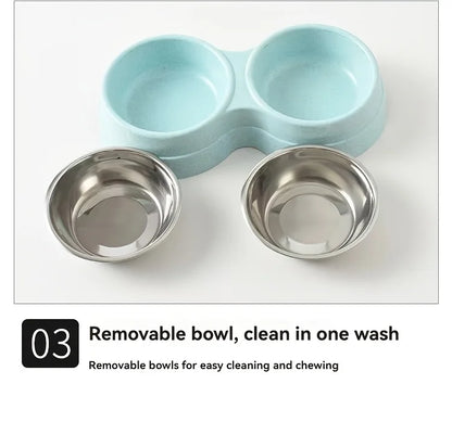 Dual Stainless Steel Pet Bowls