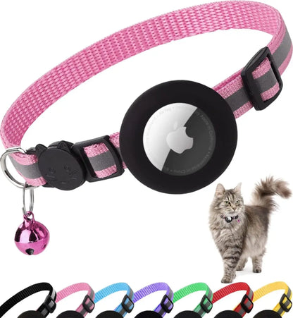 Reflective Cat Collar with Tracker Holder