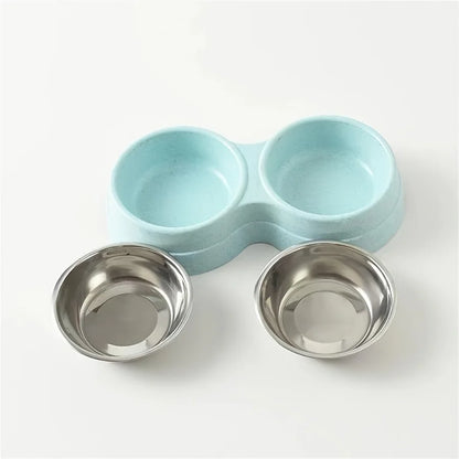 Dual Stainless Steel Pet Bowls