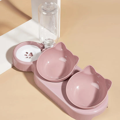 3-in-1 Tilted Pet Bowl Set