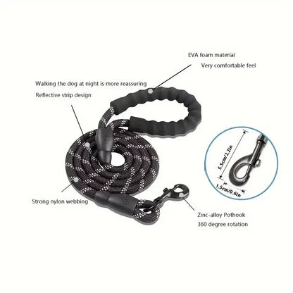 PuppyMeo Luxe Guard Leash | Reflective Heavy-Duty Nylon Traction Rope