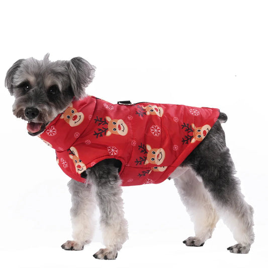 Christmas Dog Jacket with D-Ring