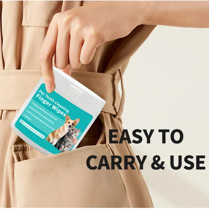 Disposable Pet Teeth Cleaning Finger Wipes – Dog & Cat Oral Care