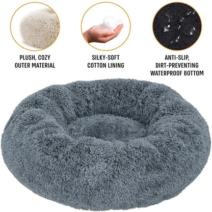 Round Plush Pet Bed (40–90cm)
