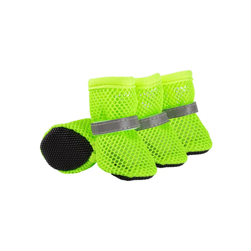 Breathable Summer Dog Shoes (Set of 4) — Anti-Slip, Wear-Resistant Outdoor Boots for Small & Medium Dogs, Puppies & Cats