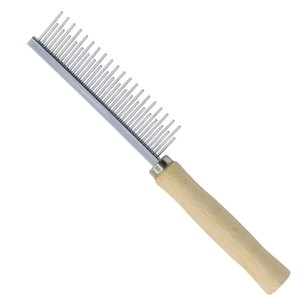 Wooden Handle Pet Grooming Comb