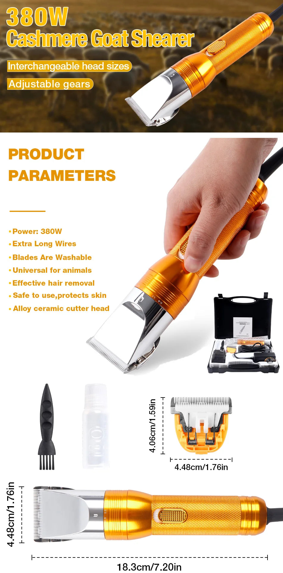 Electric Cashmere Goat Shearer 12V