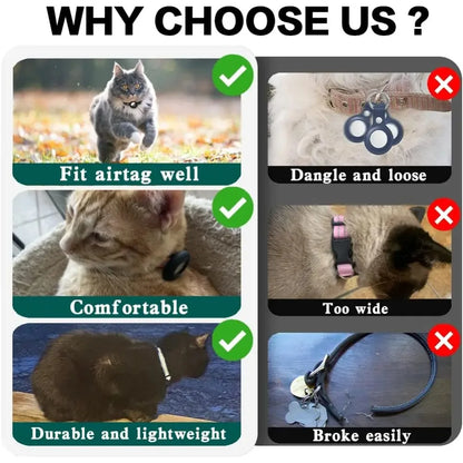 Reflective Cat Collar with Tracker Holder
