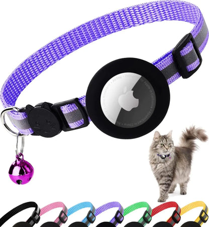 Reflective Cat Collar with Tracker Holder