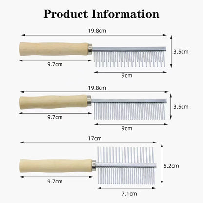 Wooden Handle Pet Grooming Comb