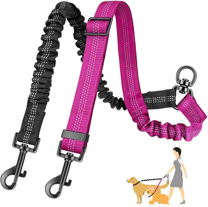 Dual Shock Absorbing Dog Leash Splitter