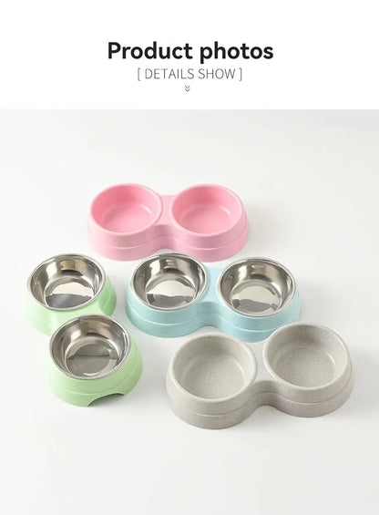 Dual Stainless Steel Pet Bowls