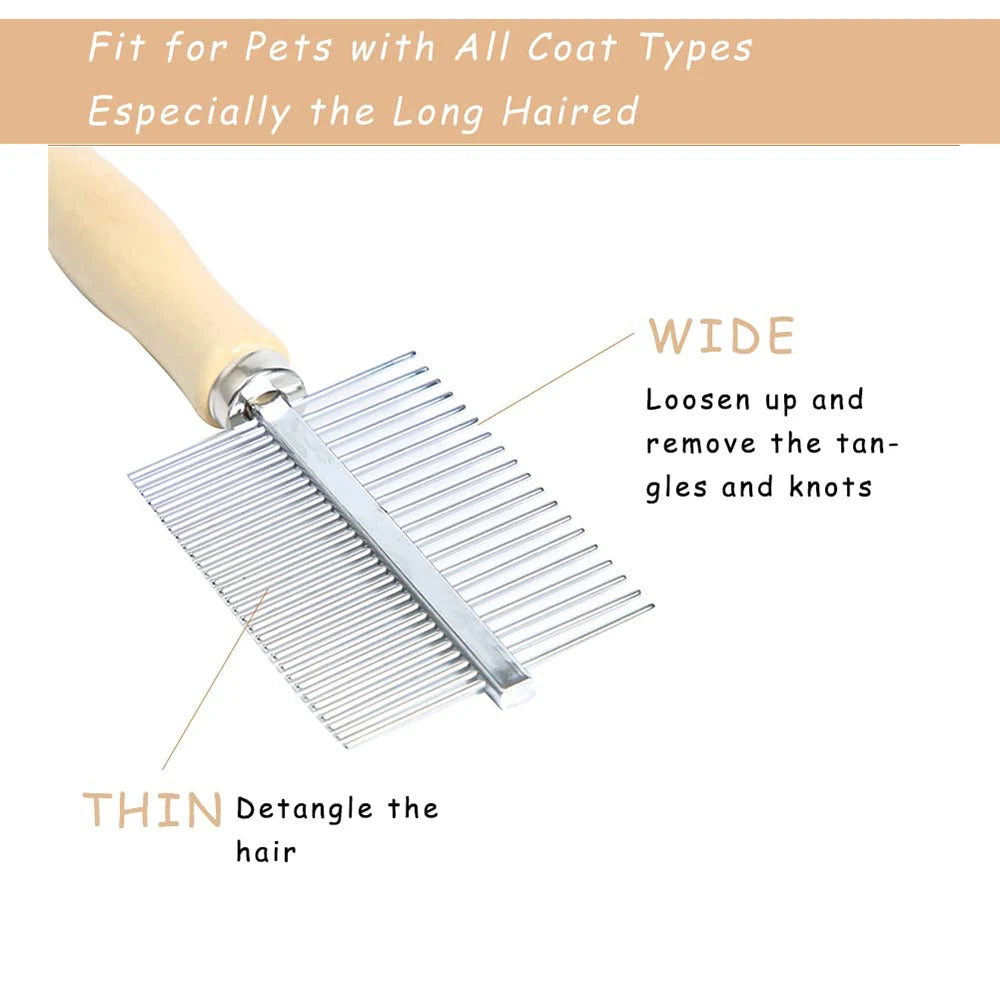 Wooden Handle Pet Grooming Comb