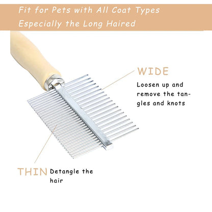 Wooden Handle Pet Grooming Comb
