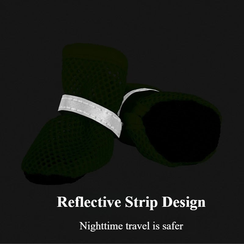Breathable Summer Dog Shoes (Set of 4) — Anti-Slip, Wear-Resistant Outdoor Boots for Small & Medium Dogs, Puppies & Cats