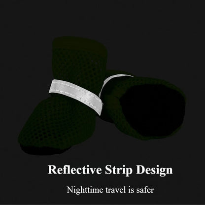 Breathable Summer Dog Shoes (Set of 4) — Anti-Slip, Wear-Resistant Outdoor Boots for Small & Medium Dogs, Puppies & Cats