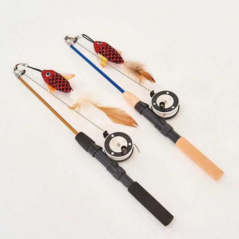 Retractable Fish Cat Teaser Toy