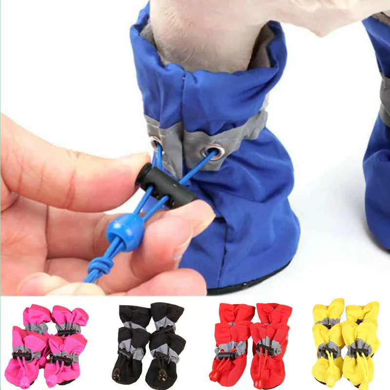 No-Slip Rain Boots for Dogs (Set of 4) — Waterproof Paw Protection