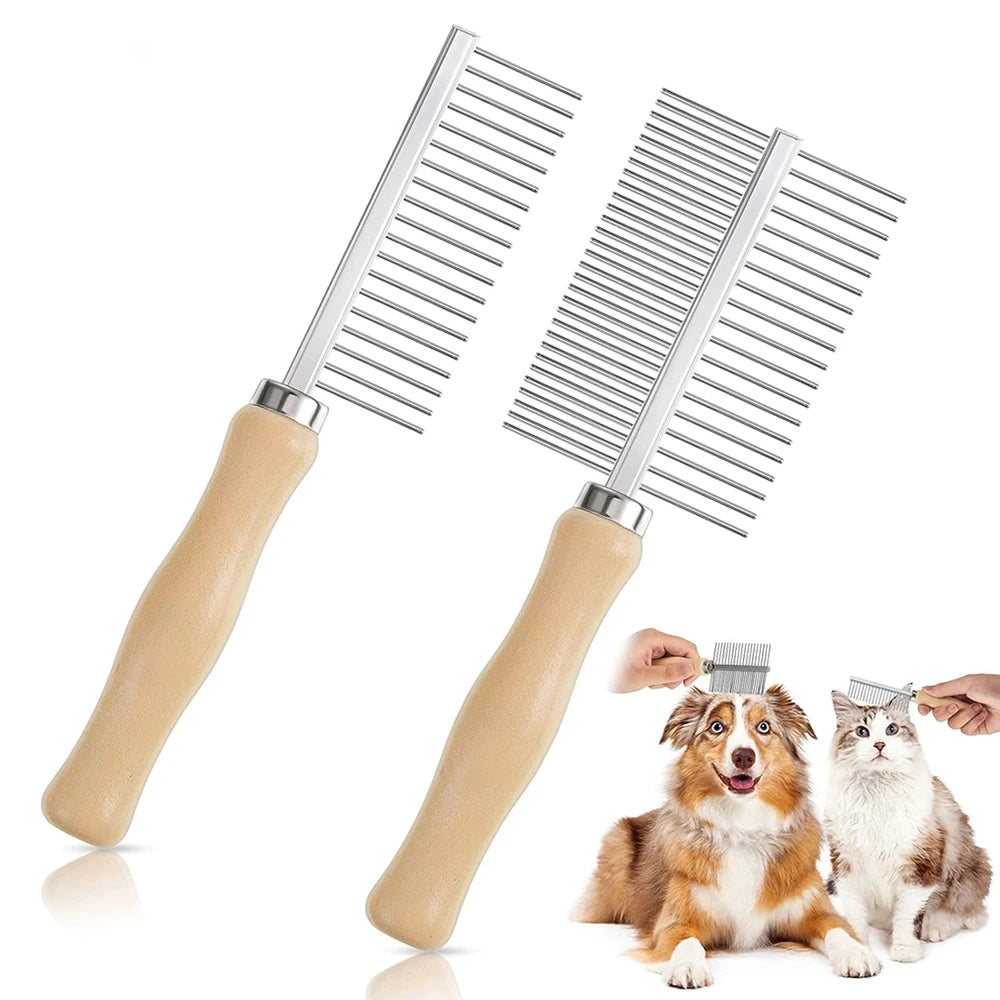 Wooden Handle Pet Grooming Comb