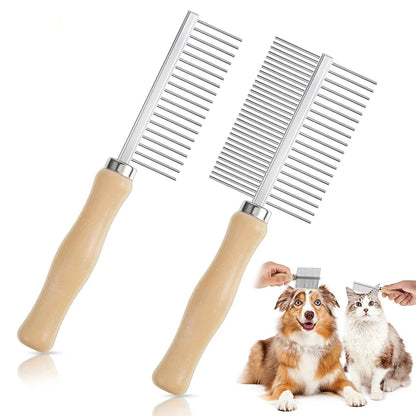 Wooden Handle Pet Grooming Comb