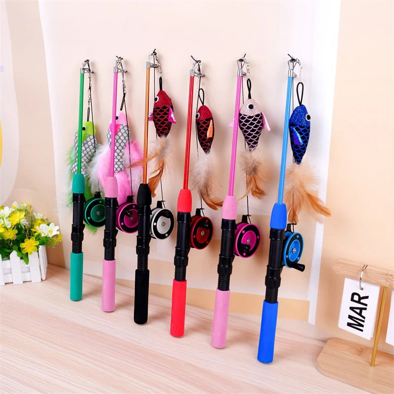 Retractable Fish Cat Teaser Toy