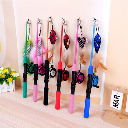 Retractable Fish Cat Teaser Toy
