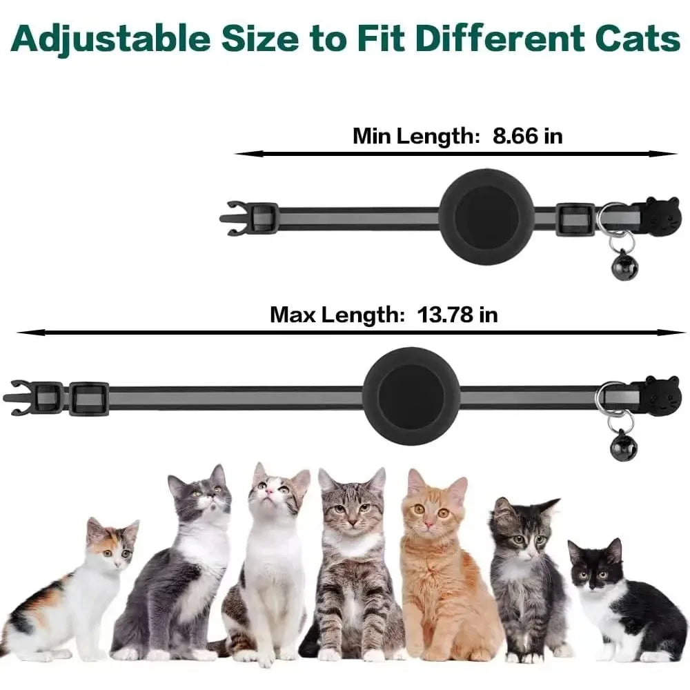 Reflective Cat Collar with Tracker Holder