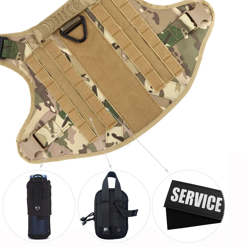 No-Pull Military Tactical Dog Harness with Handle (Leash Included)