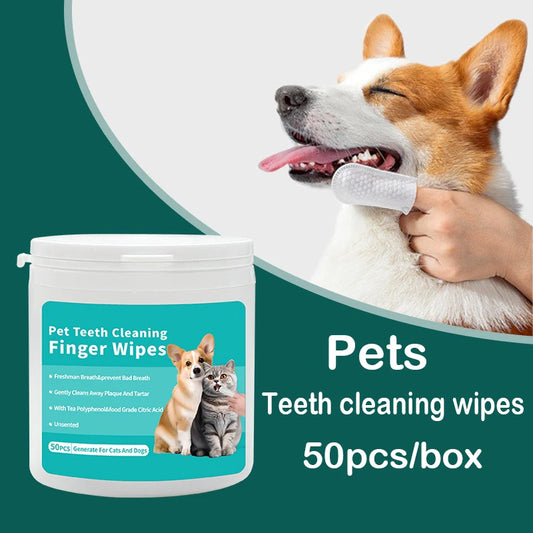 Disposable Pet Teeth Cleaning Finger Wipes – Dog & Cat Oral Care