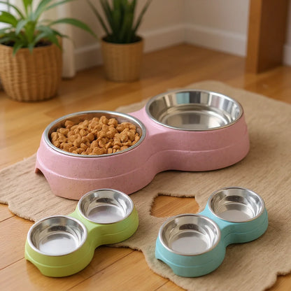 Dual Stainless Steel Pet Bowls