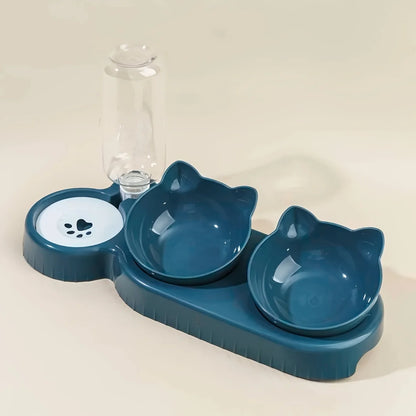 3-in-1 Tilted Pet Bowl Set