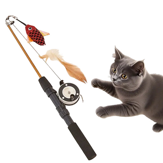 Retractable Fish Cat Teaser Toy